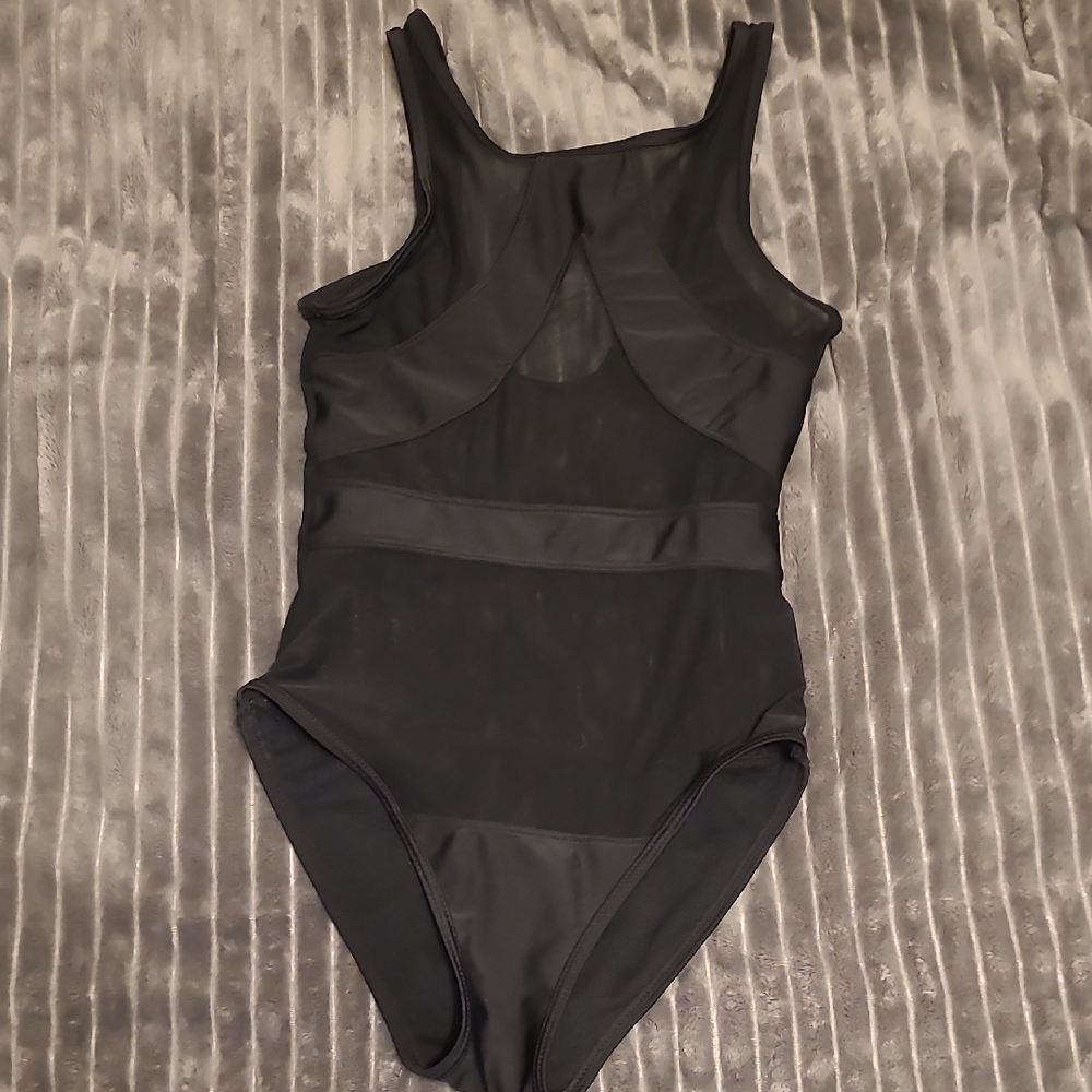 Black Sheer One-Piece Swimsuit